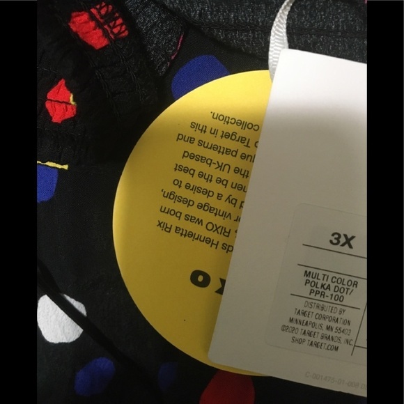 Polka Dot Sleeveless Halter Dress RIXO Target Blk Q. - Picture 7 of 7